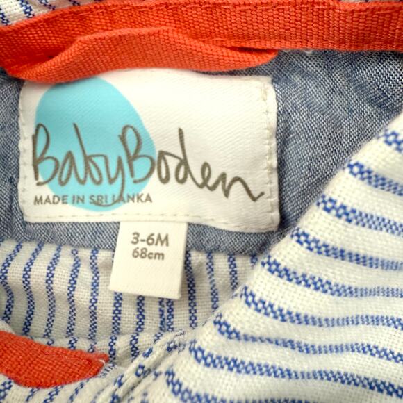 Baby Boden Striped Collared Whale Shirt - Picture 3 of 4